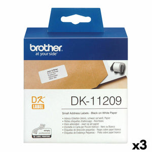 Étiquettes d'imprimante Brother DK-11209 Noir/Blanc 62 x 29 mm (3 pièces)