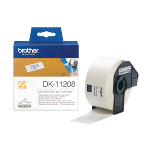 Étiquettes Brother DK-11208 Blanc/Noir 38 X 90 mm (3 pièces)